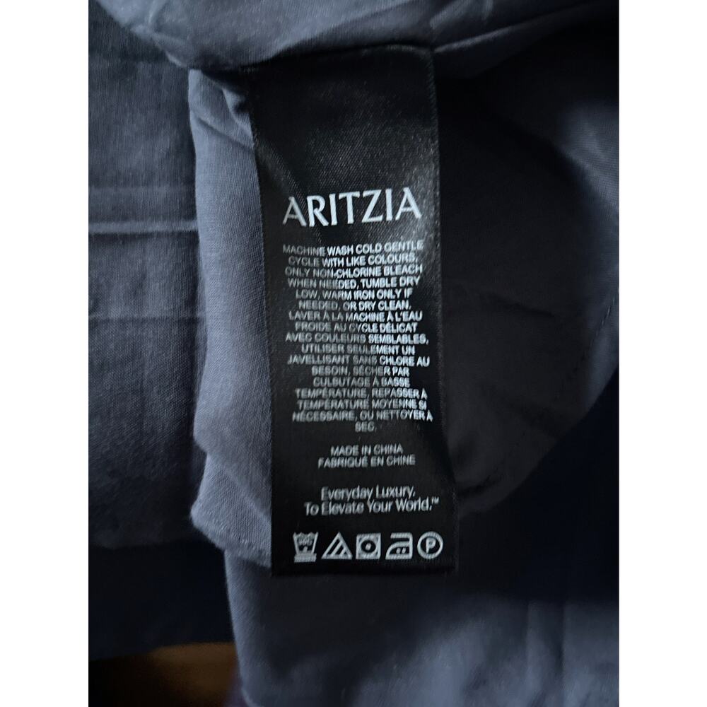 Aritzia Babaton Encourage Poplin V-neck Dress Minimalist Vintage Navy Size S - Picture 6 of 6